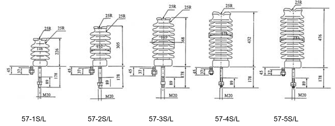 Porcelain Insulator: ANSI 57-2 – Drawing Porcelain Insulator: ANSI 57-2 - Drawing